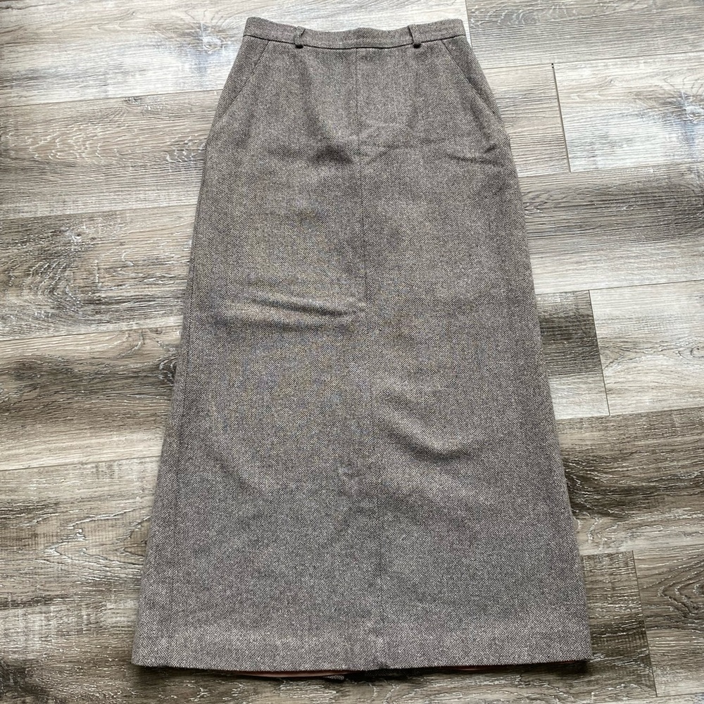 Women’s Gray Wool A-Line Maxi Skirt